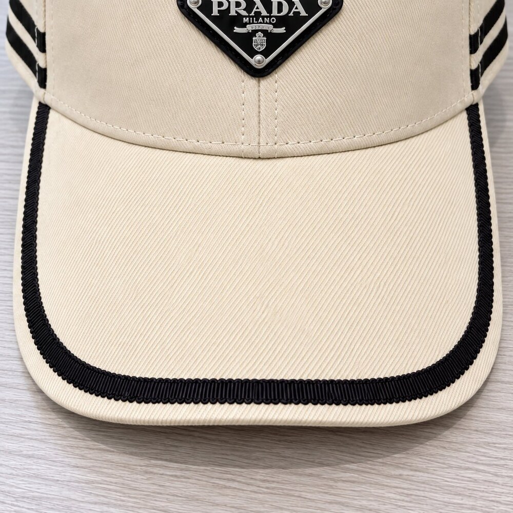 Prada Ivory Cap with Black Stripes - Picture 6 of 6